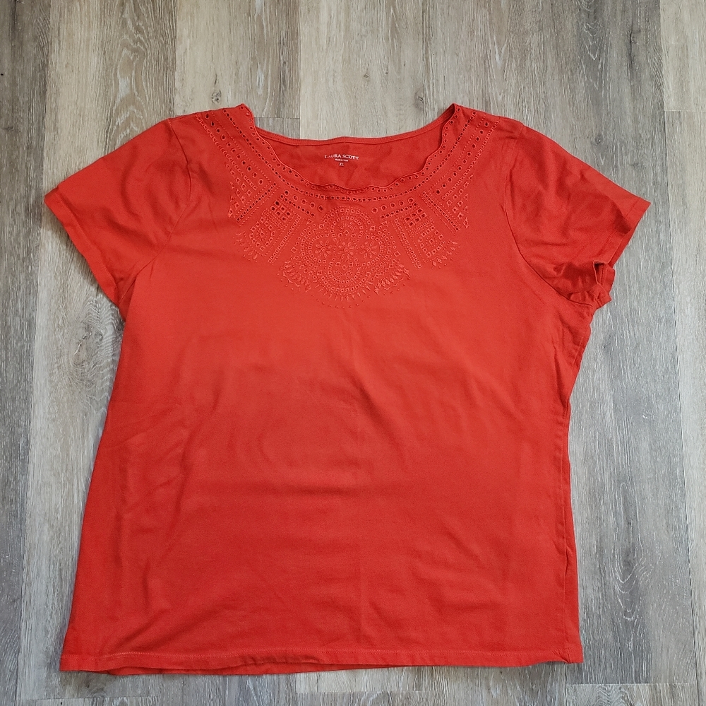 Laura Scott Women's XL Short Sleeve Top